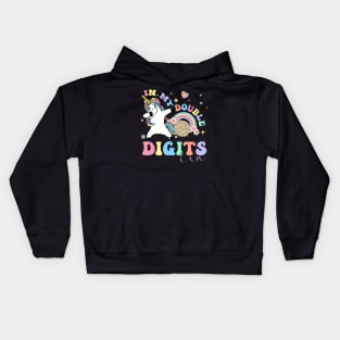 In My Double Digits Era Unicorn Birthday 10th Birthday Girl Kids Hoodie